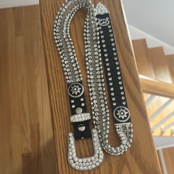 Silver and Black Chain Belt